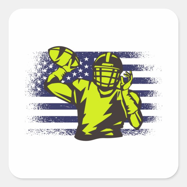 Sticker Carré Drapeau américain Fan Jersey Shirt USA (Devant)