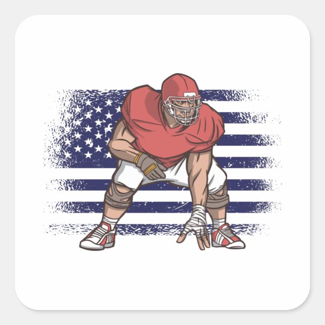 Sticker Carré Drapeau américain Fan Jersey Shirt USA (Devant)