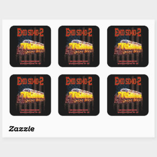 Sticker Carré Drapeau américain vintage EMD SD40-2 Locomotive di