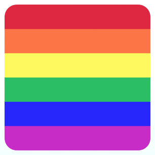 Sticker Carré Drapeau arc-en-ciel de la fierté gay aux couleurs 