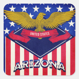 Sticker Carré Drapeau Arizona USA