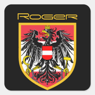 Sticker Carré Drapeau Autriche