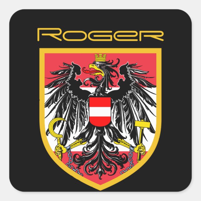 Sticker Carré Drapeau Autriche (Devant)