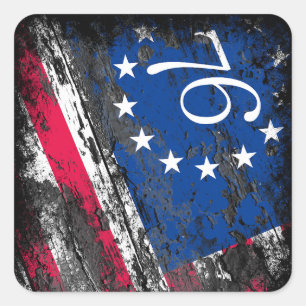 Sticker Carré Drapeau Betsy Ross 1776 4 juillet patriotique