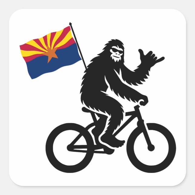 Sticker Carré Drapeau Bigfoot Cycling Arizona (Devant)