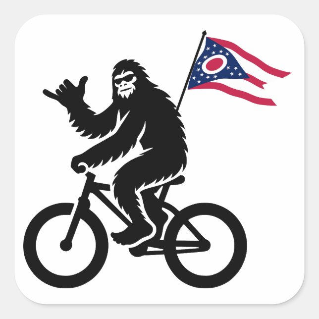 Sticker Carré Drapeau Bigfoot Cycling Ohio (Devant)