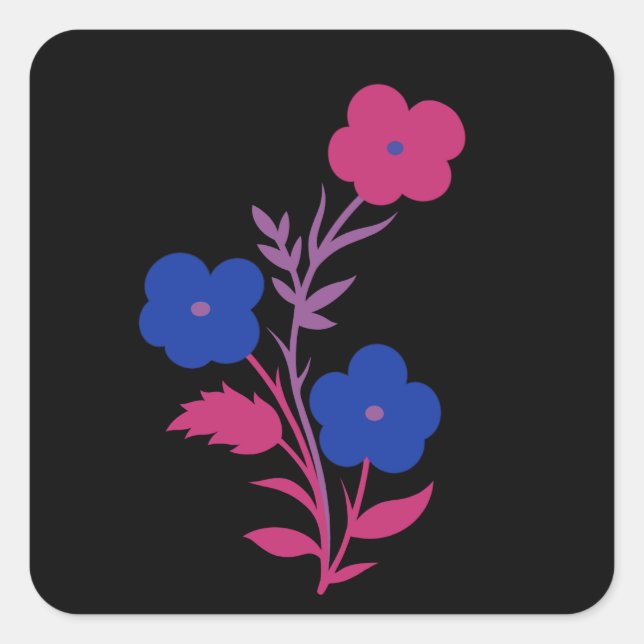 Sticker Carré Drapeau Bisexuel subtil (Devant)
