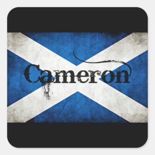 Sticker Carré drapeau cameron grunge