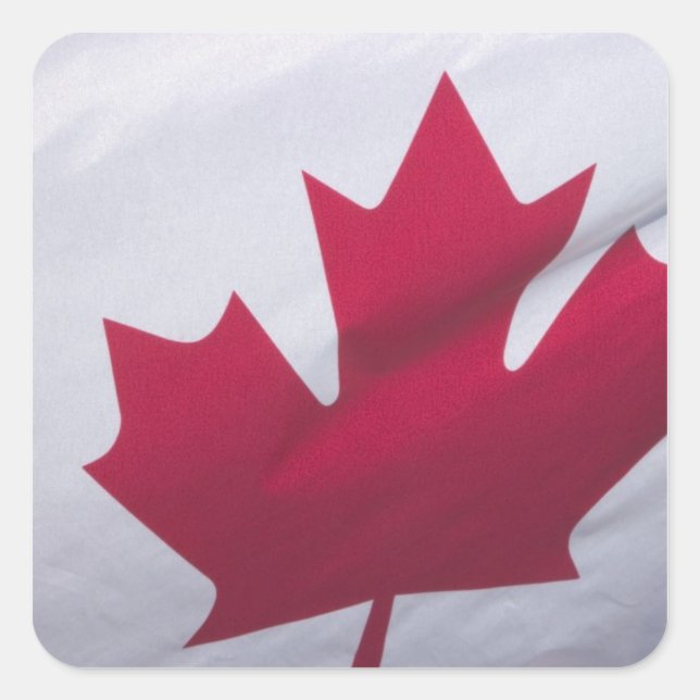 Sticker Carré Drapeau canadien. (Devant)