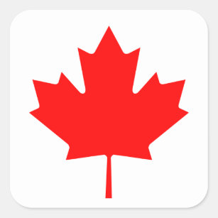 Sticker Carré Drapeau canadien Feuille d'érable