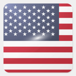 Sticker Carré Drapeau carré américain