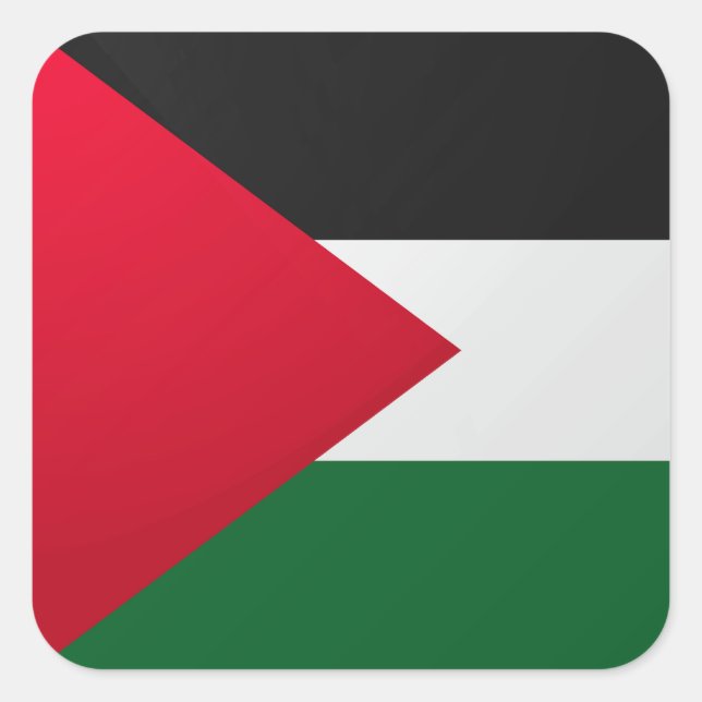 Sticker Carré Drapeau Carré brillant de Palestine (Devant)