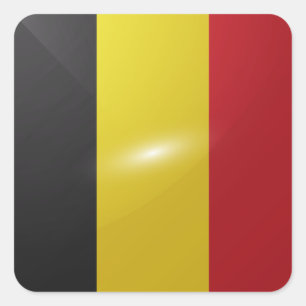 Sticker Carré Drapeau carré de Belgique