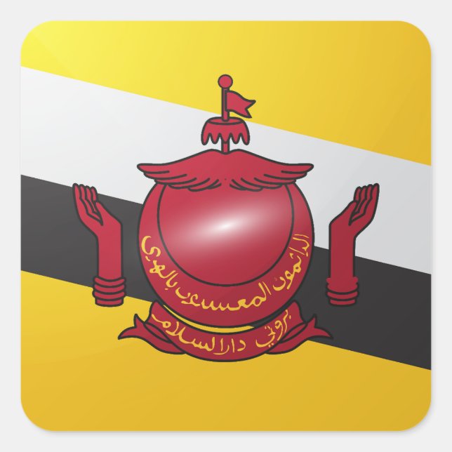 Sticker Carré Drapeau carré de Brunei (Devant)