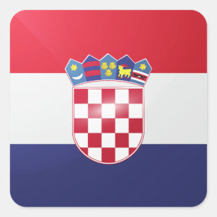 Sticker Carré Drapeau carré de Croatie
