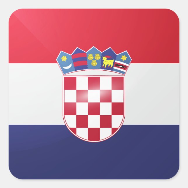 Sticker Carré Drapeau carré de Croatie (Devant)