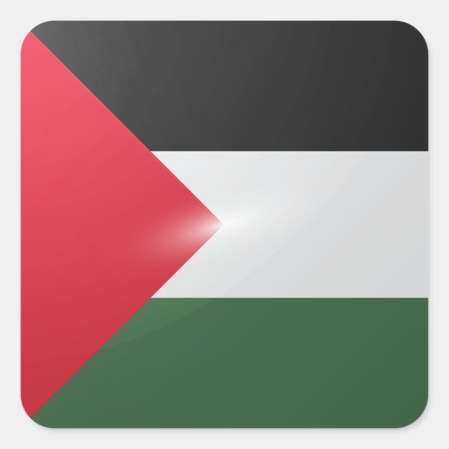 Sticker Carré Drapeau carré de Palestine (Devant)