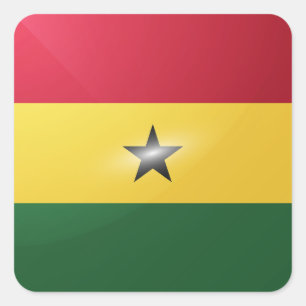 Sticker Carré drapeau carré du Ghana