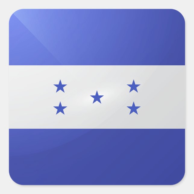 Sticker Carré Drapeau carré du Honduras (Devant)