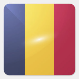 Sticker Carré Drapeau carré du Tchad