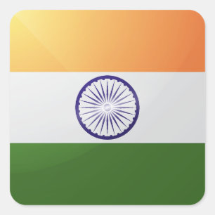 Sticker Carré Drapeau carré indien