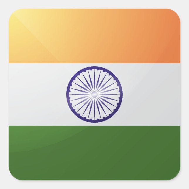 Sticker Carré Drapeau carré indien (Devant)