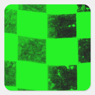 Sticker Carré Drapeau Checkered vert clair