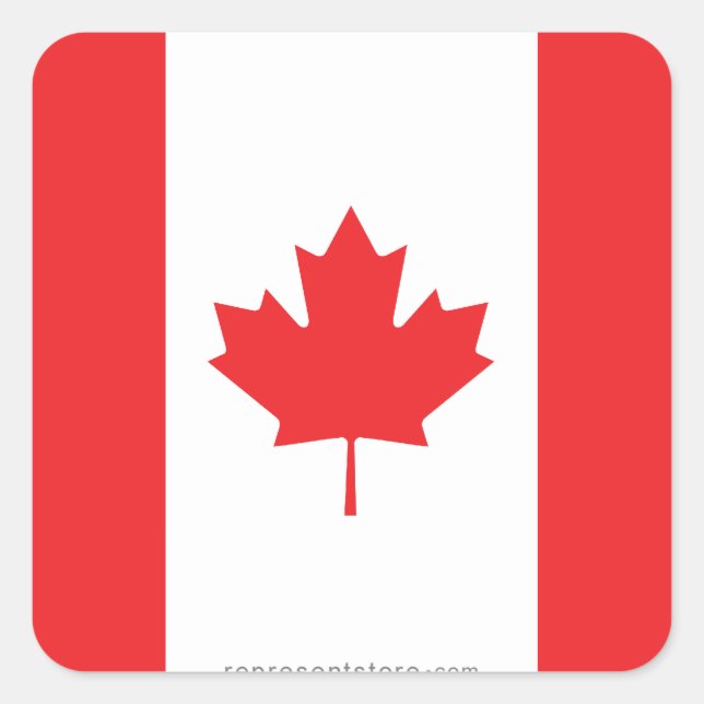 Sticker Carré Drapeau clair du Canada (Devant)