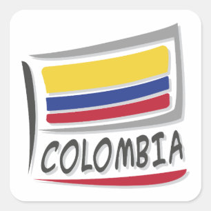 Sticker Carré Drapeau Colombie Pride X