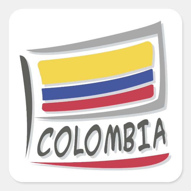 Sticker Carré Drapeau Colombie Pride X (Devant)