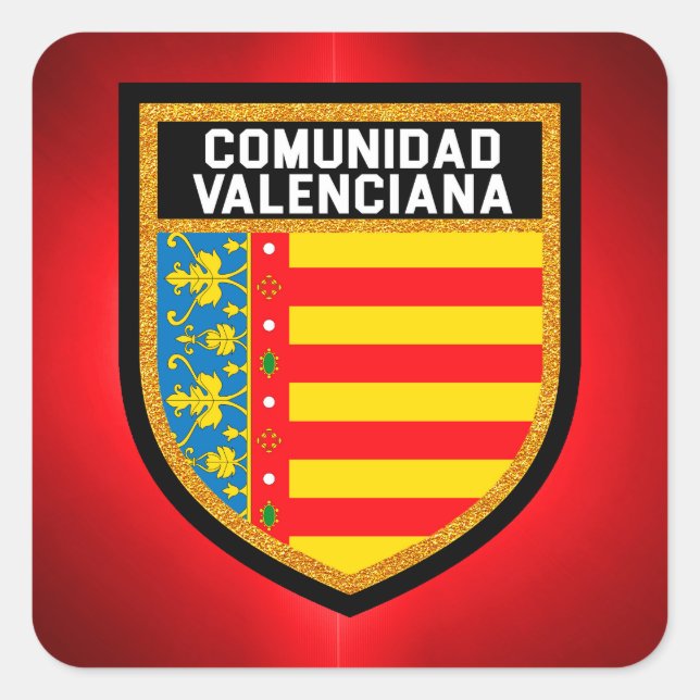 Sticker Carré Drapeau Comunidad Valenciana (Devant)