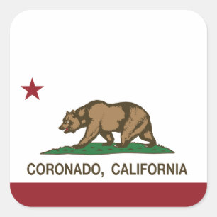Sticker Carré Drapeau Coronado d'état de la Californie