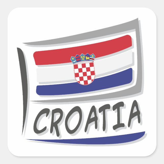 Sticker Carré Drapeau Croatie Pride X (Devant)
