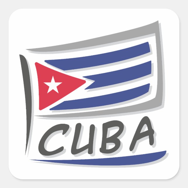 Sticker Carré Drapeau Cuba Pride X (Devant)