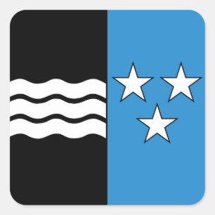 Sticker Carré drapeau d'Argovie de canton de région de la Suiss