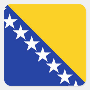 Sticker Carré Drapeau de Bosnie-Herzégovine