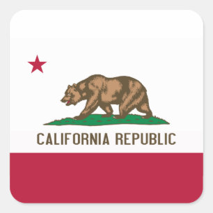 Sticker Carré Drapeau de Californie