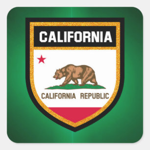 Sticker Carré Drapeau de Californie