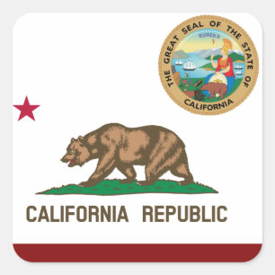 Sticker Carré Drapeau de Californie