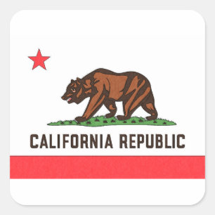 STICKER CARRÉ DRAPEAU DE CALIFORNIE