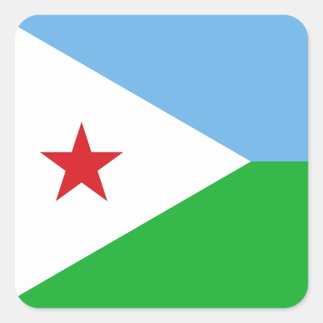 Sticker Carré Drapeau de Djibouti (Devant)