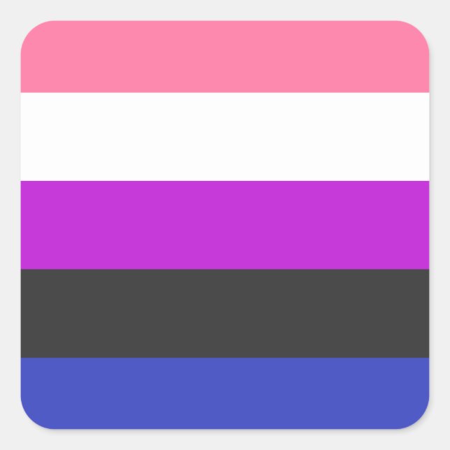 Sticker Carré Drapeau de fierté LGBTQ Genderfluide (Devant)