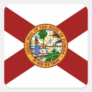 Sticker Carré Drapeau de Floride