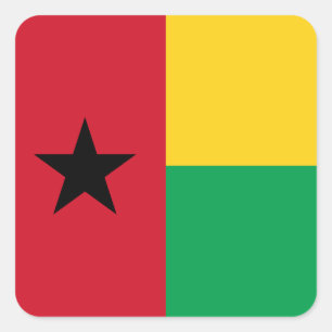 Sticker Carré Drapeau de Guinée-Bissau