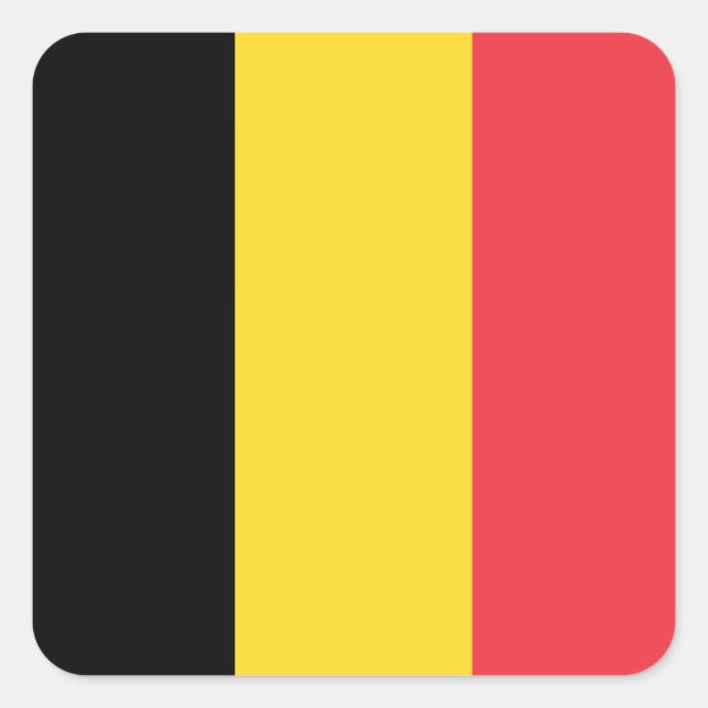 Sticker Carré Drapeau de la Belgique (Devant)