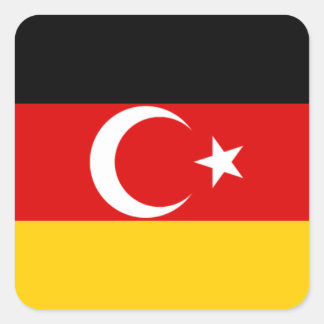 Sticker Carré Drapeau de la communauté turque d'Allemagne