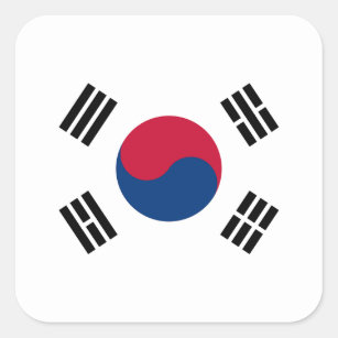 Sticker Carré Drapeau de la Corée du Sud