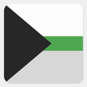 Sticker Carré Drapeau de la fierté démiomantique