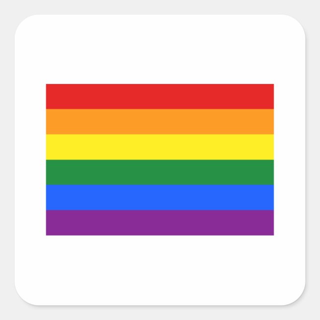 Sticker Carré Drapeau de la fierté gay (Devant)