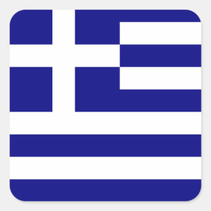 Sticker Carré Drapeau de la Grèce